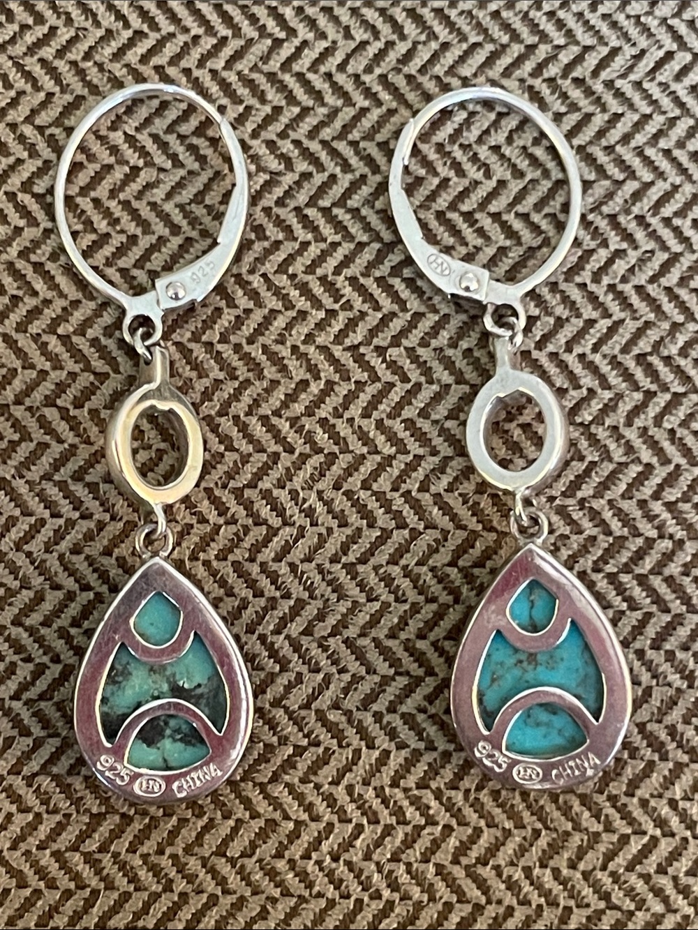 Heng Ngai Sterling Silver Turquoise Earrings - Picture 5 of 10